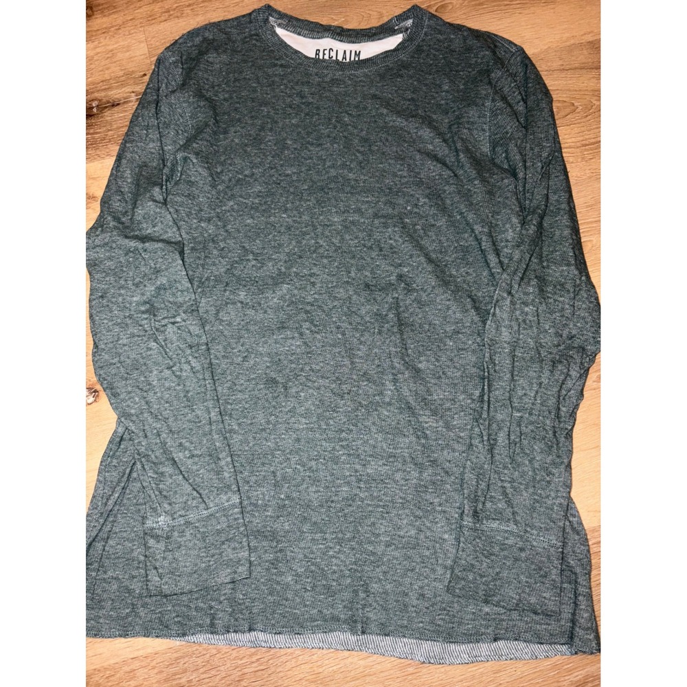RECLAIM Men's Long Sleeve‎ Thermal Knit Shirt Green Size L